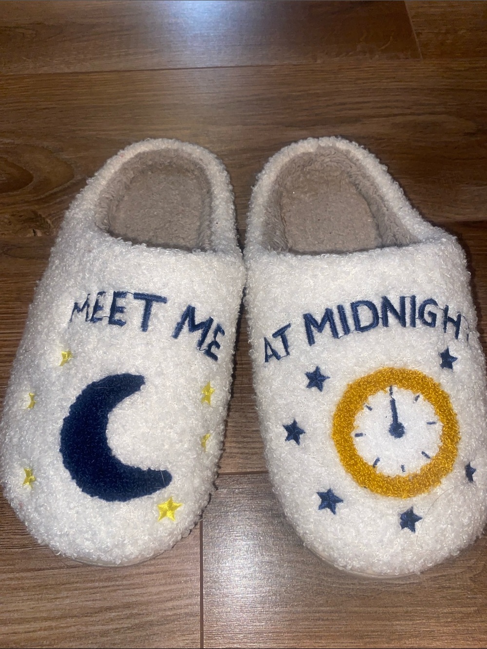 Cozy Kids 'Meet Me at Midnight' White Slippers